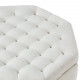 Ivory Cream Fabric Octagon Shape Storage Footstool Ottoman